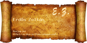 Erdős Zoltán névjegykártya